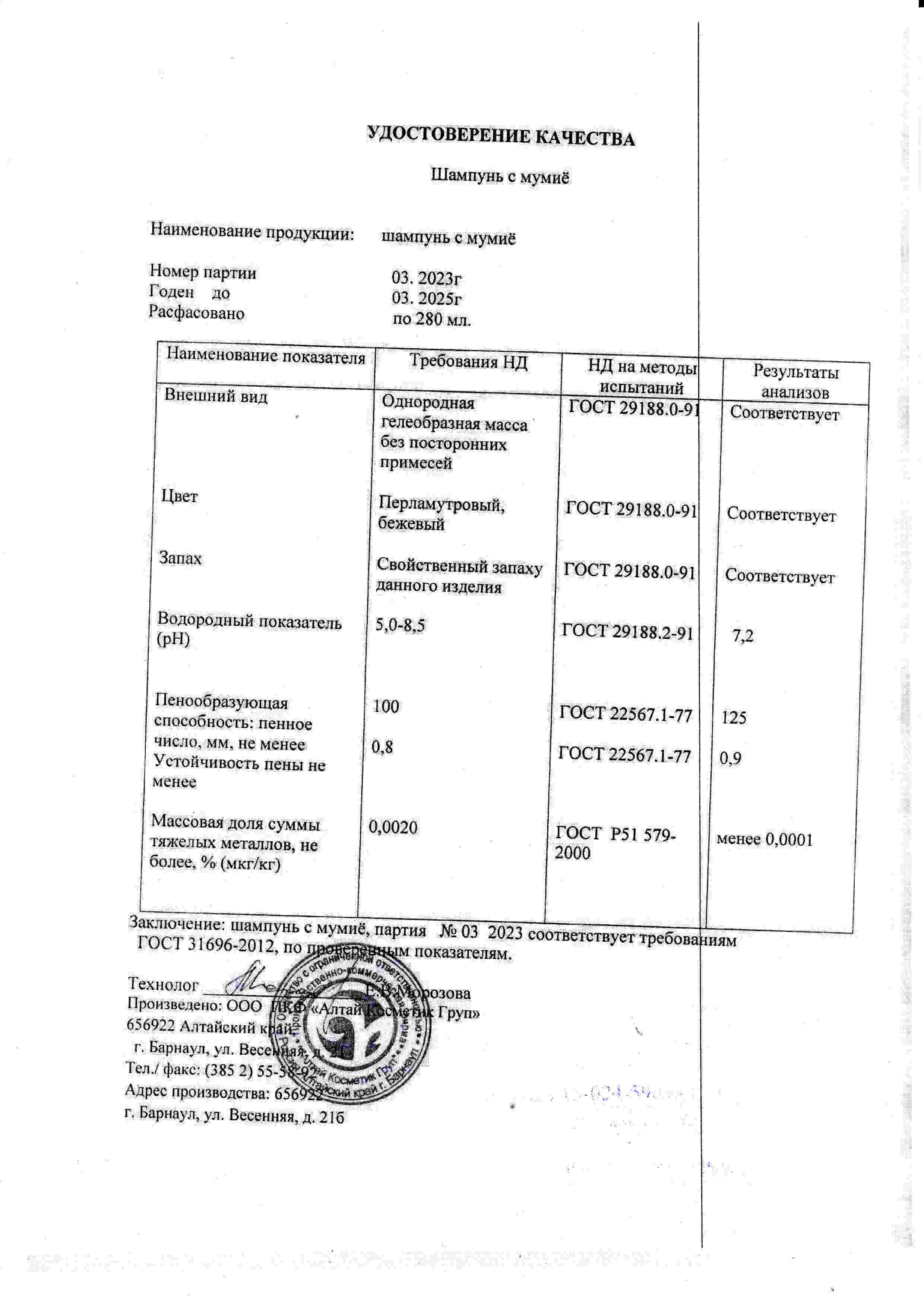 Паспорт №032023